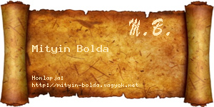 Mityin Bolda névjegykártya